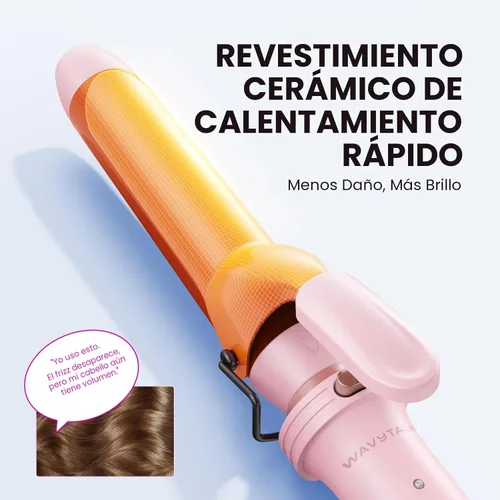 Miniatura 6 de Wavytalk Juego de Rizadores 3 en 1, Rizos Múltiples, Juego de Rizador con Cepillo Redondo Calentado, Plancha Alisadora de Cabello, Rizador de 1 1/4