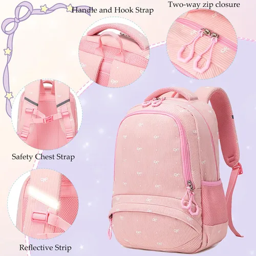 Miniatura 5 de Juego de mochila para niñas con diseño de unicornio, mochila escolar para niños, mochila para libros para niñas, set 3 en 1, regreso a clases