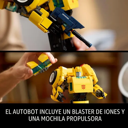Miniatura 4 de Figura de acción LEGO Icons Transformers Bumblebee, juguete coleccionable de robot para adultos, set de construcción de modelo basado en la película