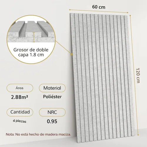 Miniatura 2 de TONOR Paneles de pared acústicos de doble capa autoadhesivos de 47.2"x23.6"x0.72", paquete de 4 paneles de alta densidad para paredes, paneles