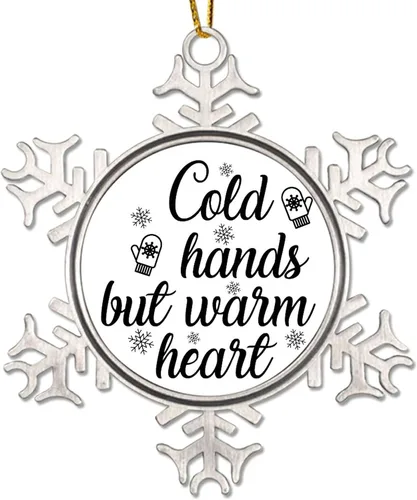 Miniatura 8 de Adornos decorativos para colgar en la temporada de Navidad con citas divertidas de Navidad, adornos de copo de nieve de metal, regalo de Navidad
