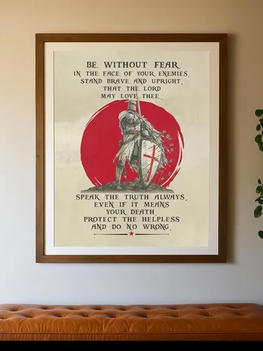 Miniatura 6 de AMERICAN LUXURY GIFTS Be Without Fear Christian Armor of God Warrior - Decoración de pared inspiradora de fe para el hogar, oficina, iglesia, cueva