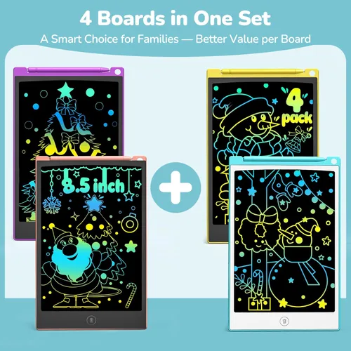 Miniatura 2 de TECJOE - Set de tableta de escritura LCD, tableta de dibujo colorida de 8.5 pulgadas para niños, juguetes de juegos de viaje para niños, actividades