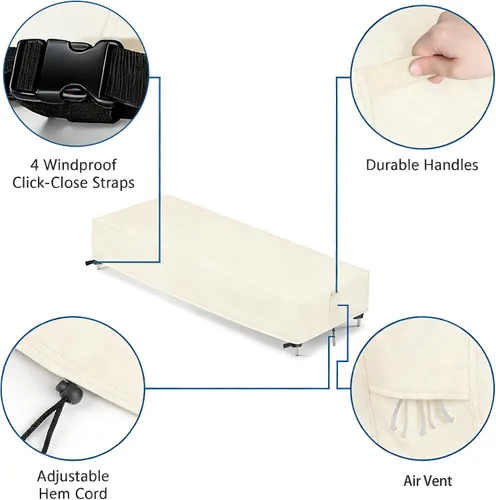 Miniatura 5 de Fundas para tumbona, paquete de 2 fundas impermeables para sillas de salón al aire libre para muebles de patio, silla de piscina para muebles