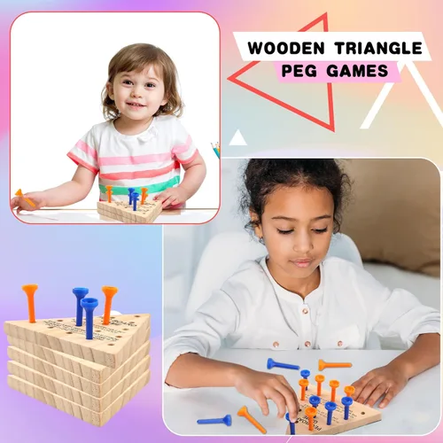 Miniatura 3 de 30 paquetes de juego de clavijas de madera, juego de triángulos complicados para familia, viajes, adolescentes y adultos