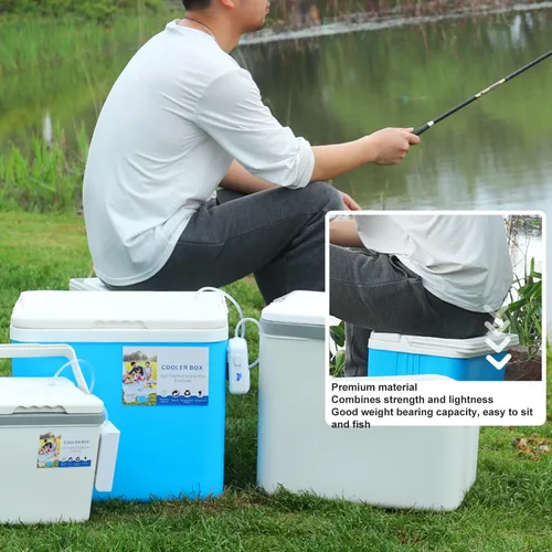 Miniatura 2 de Enfriador portátil aislado, enfriador duro pequeño de 10 litros con asa, a prueba de fugas, lonchera aislada al aire libre para picnic, campamento