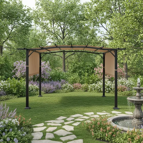 Miniatura 2 de Garden Winds Toldo de repuesto duradero 350 compatible con modelos Aldi Pergola 23700-23, 822993, 49964, beige