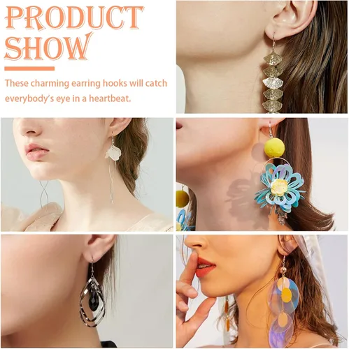 Miniatura 6 de TOAOB - Juego de 150 ganchos para aretes de 5 colores, hipoalergénicos y 1000 anillos de salto, 200 piezas de aretes para hacer aretes, fabricación