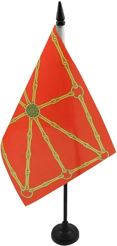 Miniatura 73 de Bandera de mesa de Andalucía 4'' x 6'' - Bandera de escritorio de la región española de Andalucía 5.9 x 3.9 in - Barra y base de plástico negro - AZ
