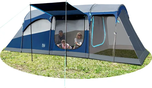 Miniatura 2 de TIMBER RIDGE Tienda de campaña familiar para 8 personas con sala de pantalla, doble capa, impermeable, resistente a la intemperie, gran túnel