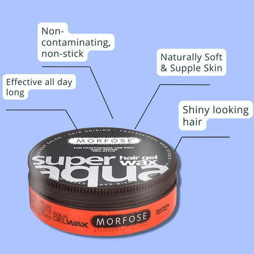 Miniatura 4 de Morfose Super Aqua - Cera de gel para el cabello con fuerte sujeción flexible de 4, durante todo el día, cera para el cabello para mujeres