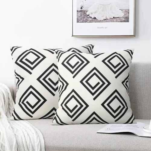 Miniatura 8 de Pyonic Fundas de Almohadas Decorativas Juego de 2 Almohadas para Sofá Estilo Granja Fundas de Almohadas 18x18 para Sofá Sillón Dormitorio Decoración
