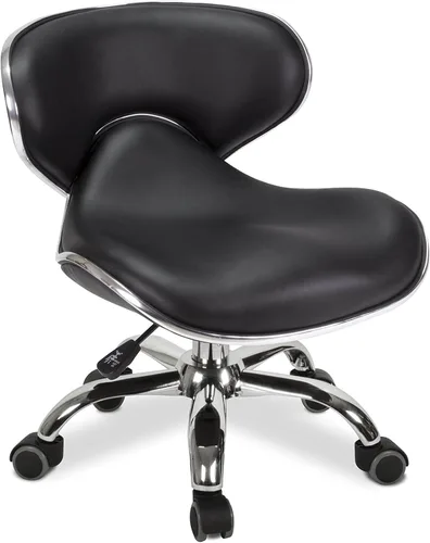 Miniatura 10 de MAYAKOBA HugoII Taburete corto (costura de diamante café), asiento rodante con altura ajustable de 13 a 15 pulgadas, perfecto para sala