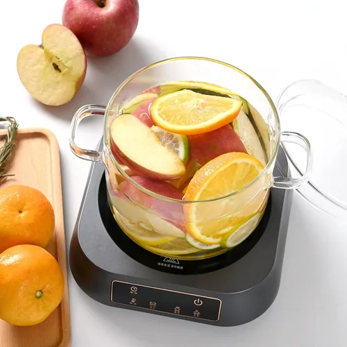 Miniatura 5 de Ollas de vidrio para cocinar en la estufa, olla a fuego lento de 1.5L/50 onzas con tapa, alto borosilicato, olla de vidrio de seguridad resistente