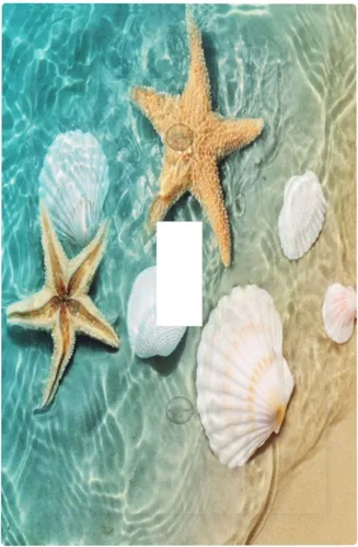 Miniatura 36 de Placa de receptáculo para interruptor basculante de una sola banda, 1 banda Decora GFCI Starry Night Painting Placa decorativa de pared