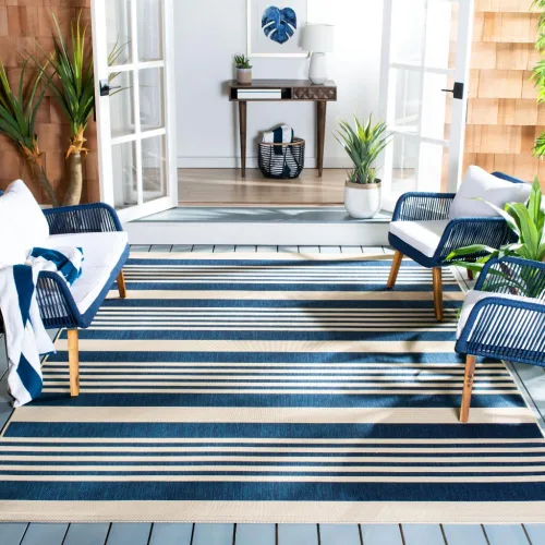 Miniatura 94 de SAFAVIEH Courtyard Collection - Alfombra decorativa, 2.3 x 5 pies, beige y verde oscuro, para interior/exterior, resistente a la intemperie