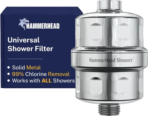 HammerHead Showers KDF 55 - Filtro de ducha de metal sólido, filtros de ducha universales de alta presión para eliminar productos químicos tóxicos,