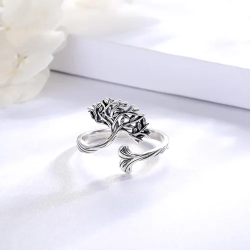 Miniatura 3 de zaxsj TreeofLifeRingsforWomen925SterlingSilverRetroCelticKnotIrishTreeofLifePendantNecklaceRingJewelryGiftsforWomen