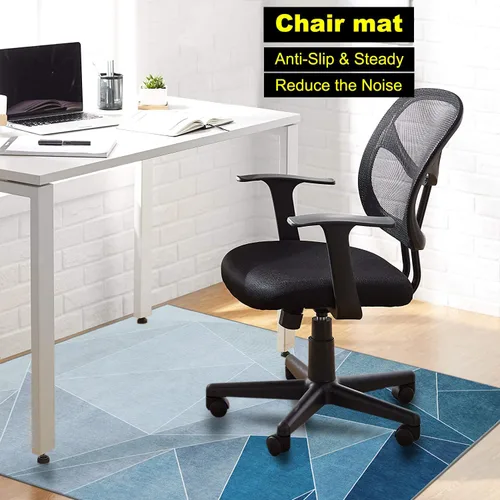 Miniatura 3 de Tapete para silla de oficina para suelo de madera dura, 48 x 60 pulgadas, tapete de oficina con ruedas de alta calidad premium, tapete Gris azulado