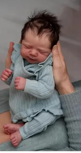 Zero Pam Muñecas Bebé Reborn Realistas Niño 18 Pulgadas Niña Recién Nacida Realista Ojos Cerrados, Muñeca de Bebé Recién Nacido con Cuerpo de Tela