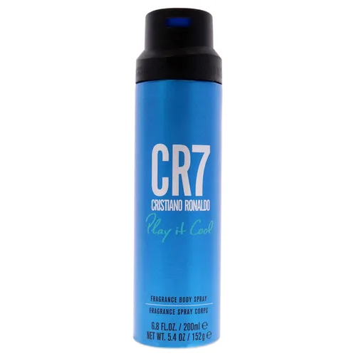 Cristiano Ronaldo CR7 Play It Cool Spray corporal para hombres, 6.8 onzas, fragancia masculina de cítricos frescos con notas de bergamota, lavanda,