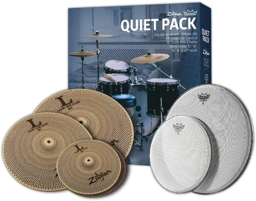 Zildjian LV468RH Edición Especial L80 Paquete de platillos de bajo volumen con cabezales Remo Silentstroke