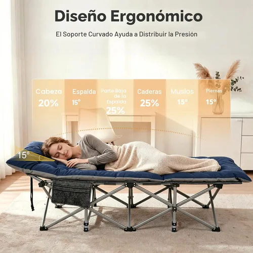 Miniatura 4 de ABORON Catre de Campamento para Adultos de 28" Extra Ancho, Paquete de 2 Catres Oxford 1200D Resistentes para Dormir, Cama de Campamento Plegable