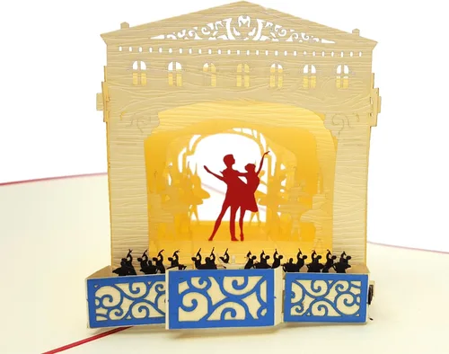 Miniatura 5 de iGifts And Cards Tarjeta de felicitación emergente 3D de Ballet Theater – Tarjeta de felicitación de escenario de actuación de baile, aniversario