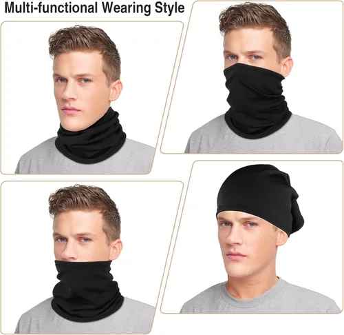 Miniatura 6 de LUOLIIL VOE Paquete de 2 polainas de cuello de invierno para hombres y mujeres, resistente al viento, máscara facial de forro polar, bufanda