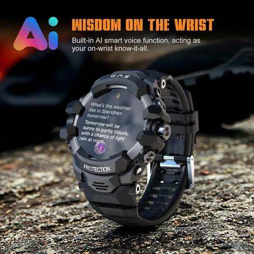 Miniatura 4 de Reloj inteligente GPS AI Q&A reproducción de música local, pista de movimiento GPS, silbato SOS, brújula, altitud, linterna LED dual, 25 días