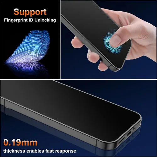 Miniatura 4 de [Paquete de 2+2] Protector de pantalla de privacidad mate de 4 vías de 360° para Google Pixel 9 Pro con protector de lente de cámara, compatible