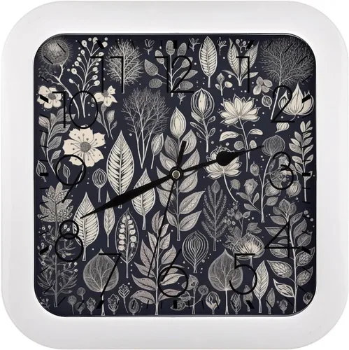 Miniatura 18 de 10" Square Modern Wall Clock,Animal Patterns Print Kitchen Clocks Wall Battery Operated,Silent Non Ticking Unique Funny Cute Wall Clock for Living