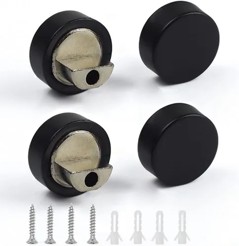 Juego de 4 clips de vidrio flotante de aleación de zinc, soporte para espejos de pared o clip, espejos de baño, hoja de soporte, espejo de tocador