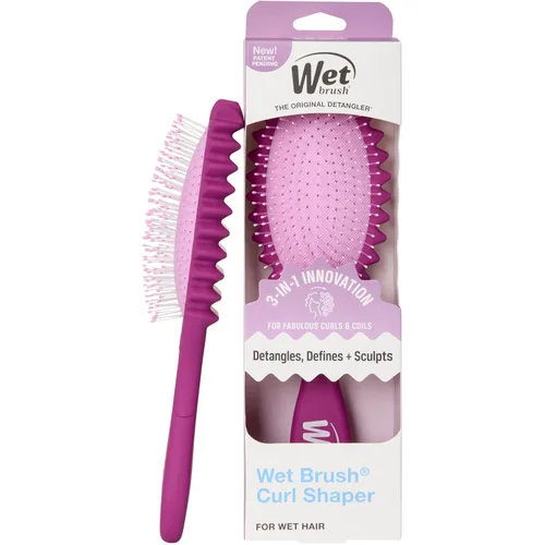 Miniatura 10 de Wet Brush Cepillo desenredante para rizos, negro, definición de rizos para tipos de cabello rizado y enrollado, cerdas IntelliFlex desenredan
