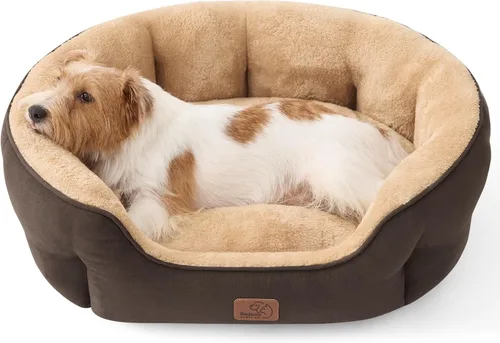 Miniatura 30 de Bedsure Camas refrescantes para perros pequeños, camas redondas para gatos de interior, cama lavable para cachorros y gatitos con parte inferior Azul