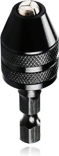 Mini adaptador de portabrocas de 0.012-0.142 in sin llave de cambio rápido, mini portabrocas de 1/4 pulgadas con vástago hexagonal para herramienta