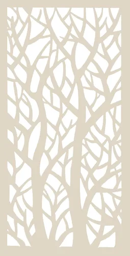 Miniatura 2 de VIMA Panel de pared decorativo (árboles gemelos), 48 pulgadas de largo x 24 pulgadas de ancho x 1/2 pulgadas de alto, panel de PVC de color blanco