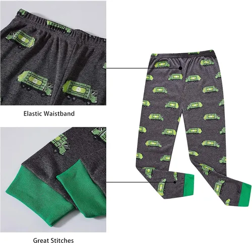 Miniatura 5 de KikizYe Conjunto de pijamas para niños y niñas pequeños, 100% algodón, ropa de dormir
