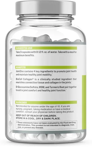 Miniatura 2 de NutraOne JointOne - Suplemento articular para mujeres y hombres para ayudar a mantener la salud de las articulaciones con colágeno, glucosamina