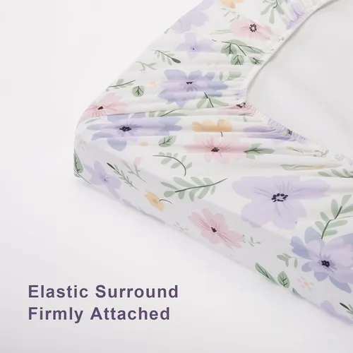 Miniatura 6 de TILLYOU Juego de funda para cambiador de niña en material de jersey suave, se adapta a almohadillas contorneadas de 32 pulgadas/34 x 16 pulgadas