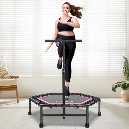 Miniatura 10 de ONETWOFIT 42"/45" Rebounder Trampoline for Adults, Silent Mini Trampoline Indoor Exercise Fitness Trampoline Bungee Rebounder Workout Max Load