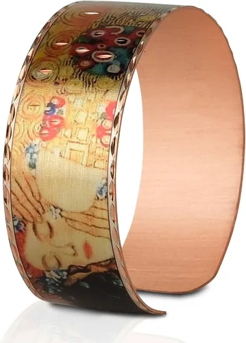 Miniatura 11 de Moreni Pulsera de cobre para mujer con caja de regalo de madera, regalo de joyería hecha a mano elegante y atemporal inspirado en el arte