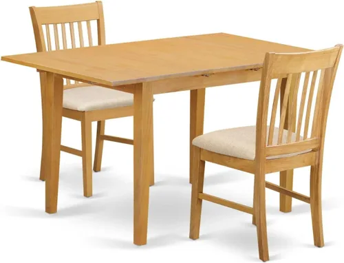 Miniatura 10 de East West Furniture NOFK5-MAH-C - Juego de mesa y sillas de cocina de 5 piezas, incluye una mesa de comedor rectangular con hoja de mariposa y 4