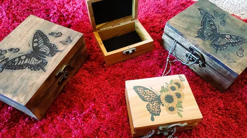 Miniatura 4 de JB&C Premium Caja de joyería pequeña de girasol y mariposa, caja de recuerdo para niñas, mujeres, idea de regalo, adornos para amantes