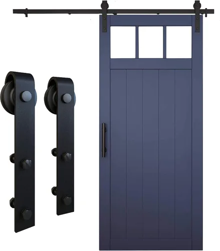 Miniatura 3 de National Hardware N700-003 Kit clásico para puerta de granero interior, negro mate, 72 pulgadas Mate negro