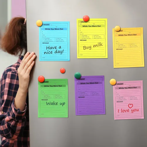 Miniatura 7 de Eaasty 9 blocs de notas adhesivas «While You were out» de 4 x 5 pulgadas, notas adhesivas de varios colores, notas adhesivas, notas urgentes