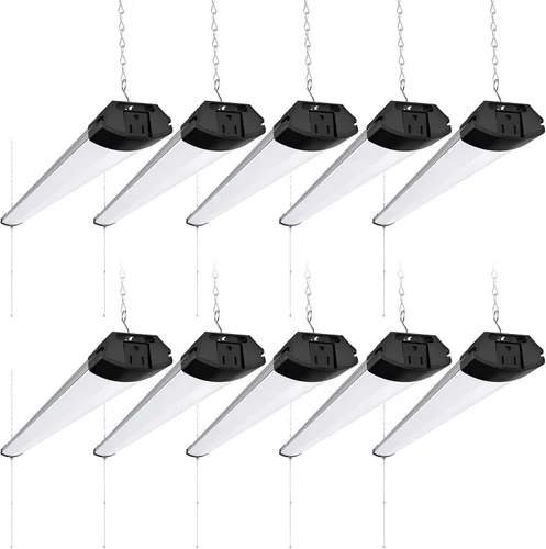 Miniatura 10 de Barrina BS84 - Luces LED para taller de 4 pies, 84 W, 10000 lúmenes, 6500 K, lámpara enlazable para garaje, sótano, colgante o montaje empotrado, 4