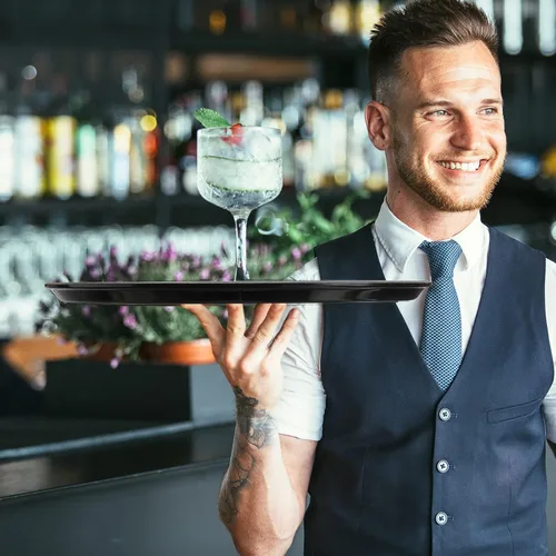 Miniatura 7 de Lallisa 8 bandejas grandes de 16 pulgadas para servir restaurantes con bandeja antideslizante de plástico antideslizante redonda para servir en bar