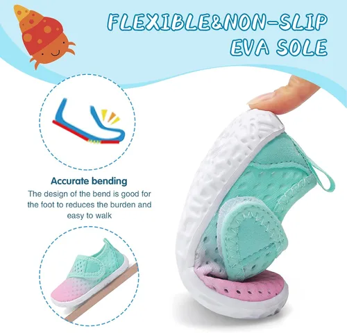 Miniatura 5 de shopUAL Zapatos de agua para niños y niñas, calcetines acuáticos para la playa, zapatos de agua descalzos para caminar, zapatos de agua de secado