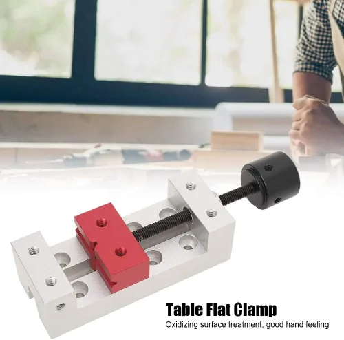 Miniatura 2 de Mini abrazadera plana, 1.969 in/2.0 pulgadas de aluminio, mini prensa de taladro de mesa portátil, tornillo de banco de mesa, herramienta